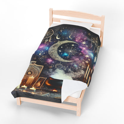 Where Magic Meets Moonlight - Velveteen Plush Blanket