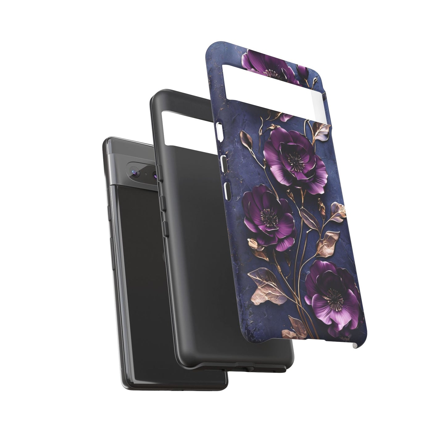Midnight Purple Floral - Phone Case