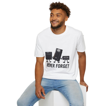 Never Forget Retro Tech - Unisex Softstyle T-Shirt