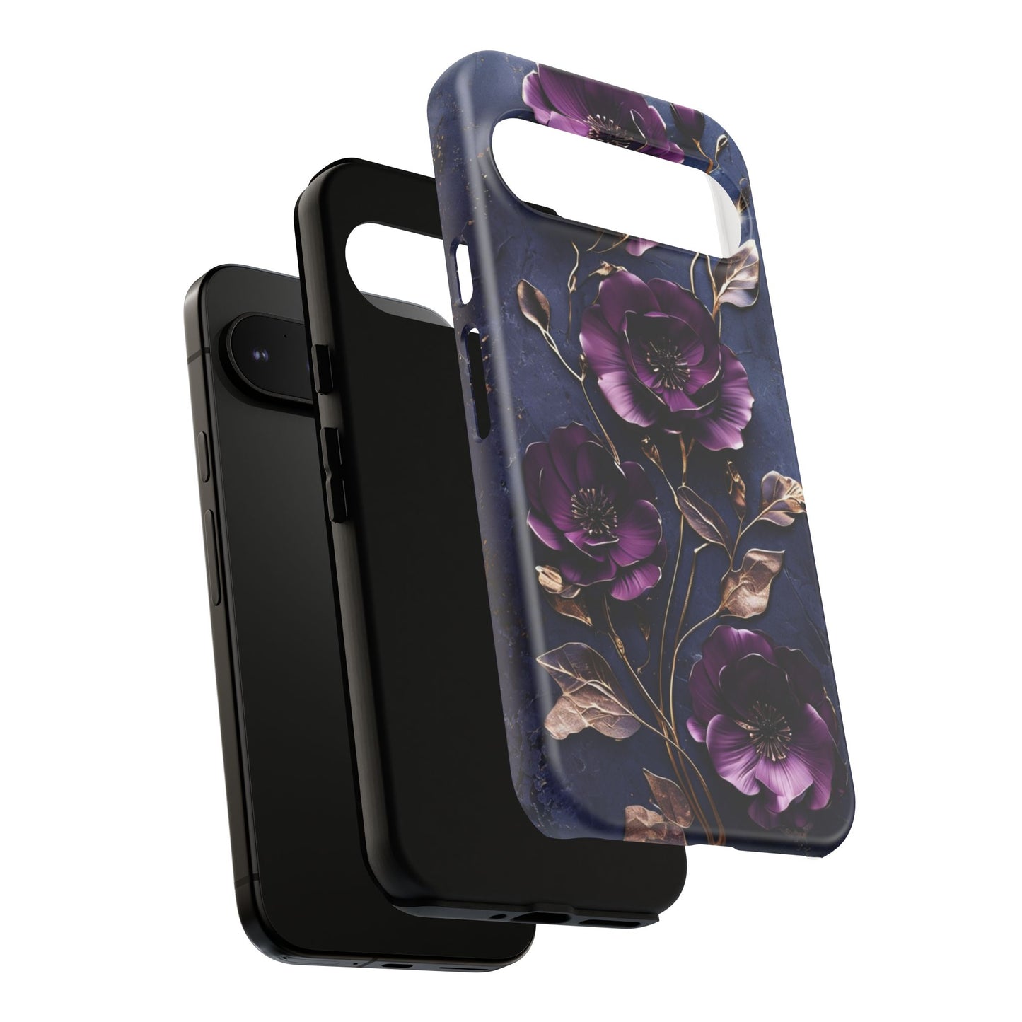 Midnight Purple Floral - Phone Case