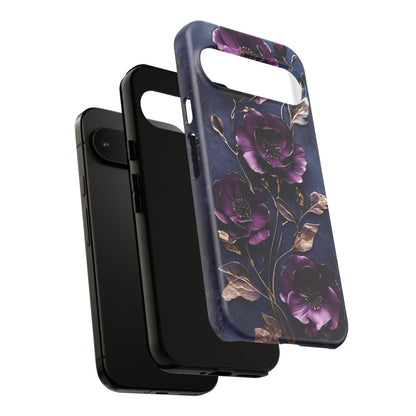 Midnight Purple Floral - Phone Case