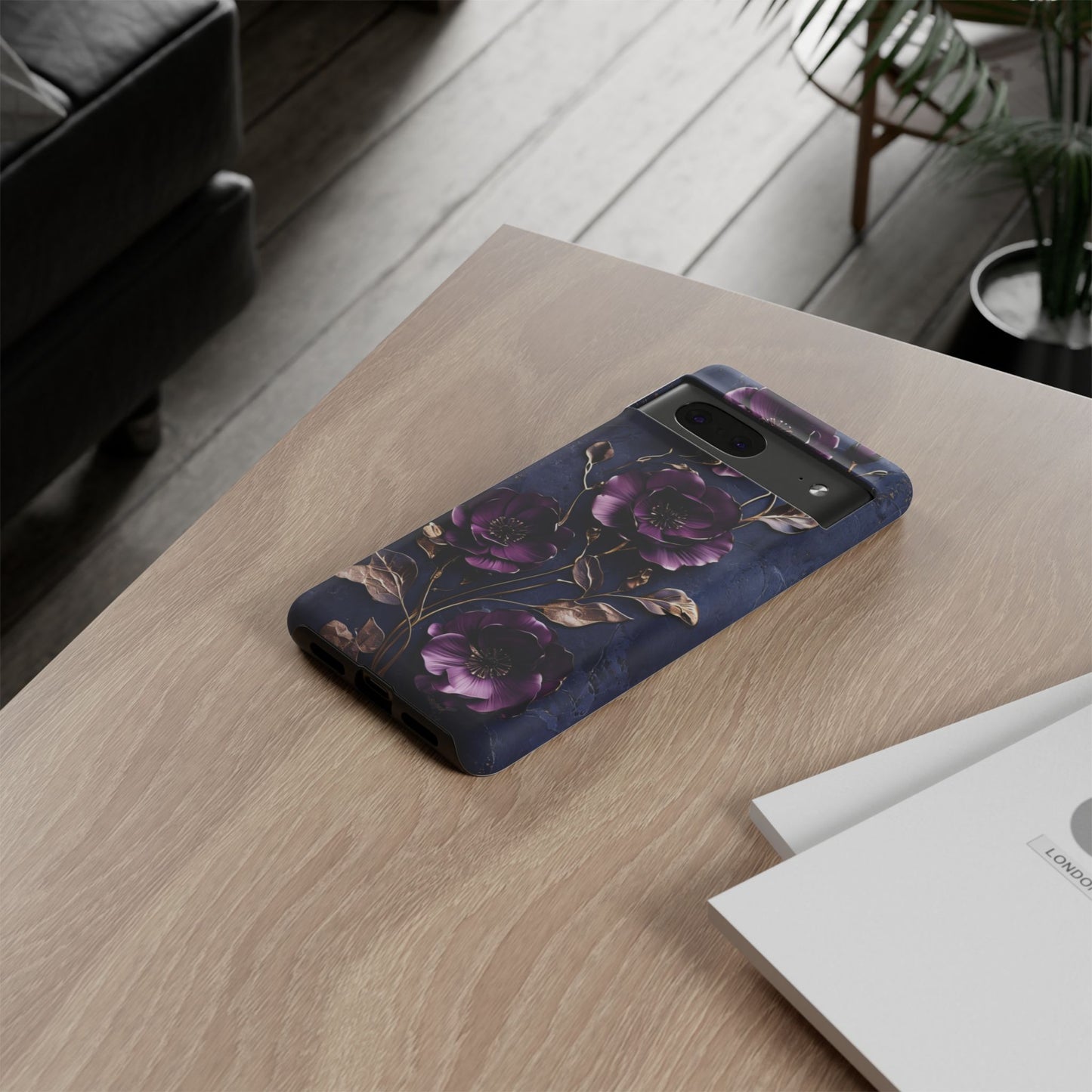 Midnight Purple Floral - Phone Case