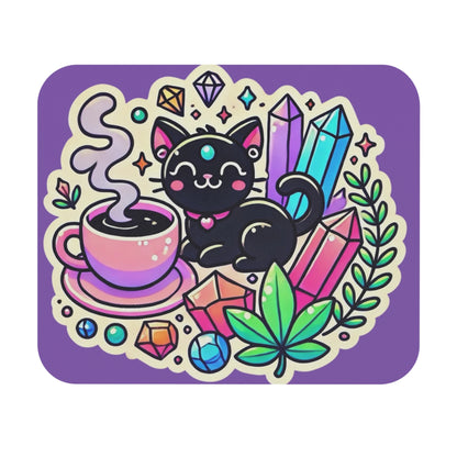 Mystical Cat & Crystals - Mouse Pad