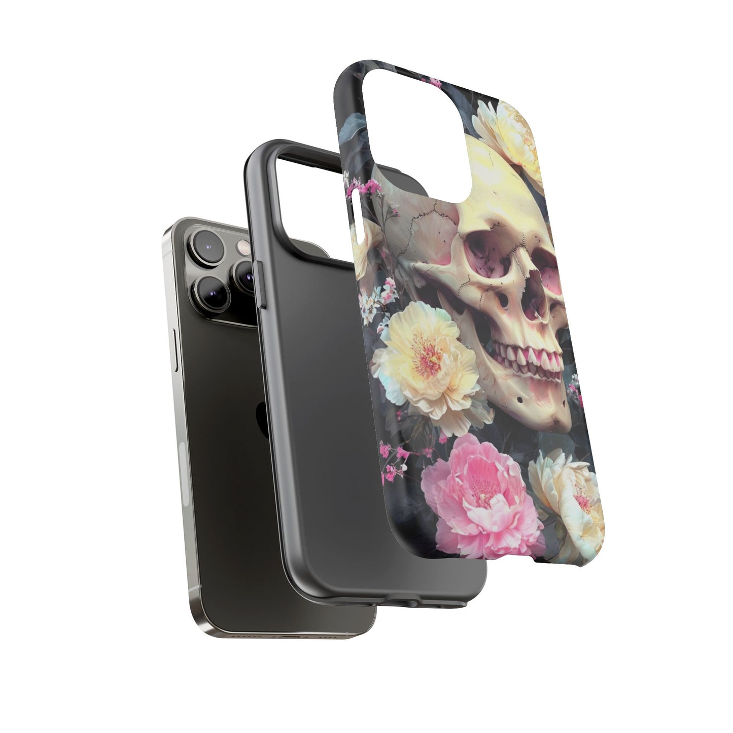 Gothic Floral Skull - Phone Case