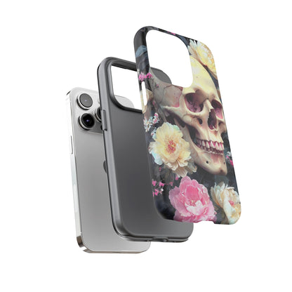 Gothic Floral Skull - Phone Case