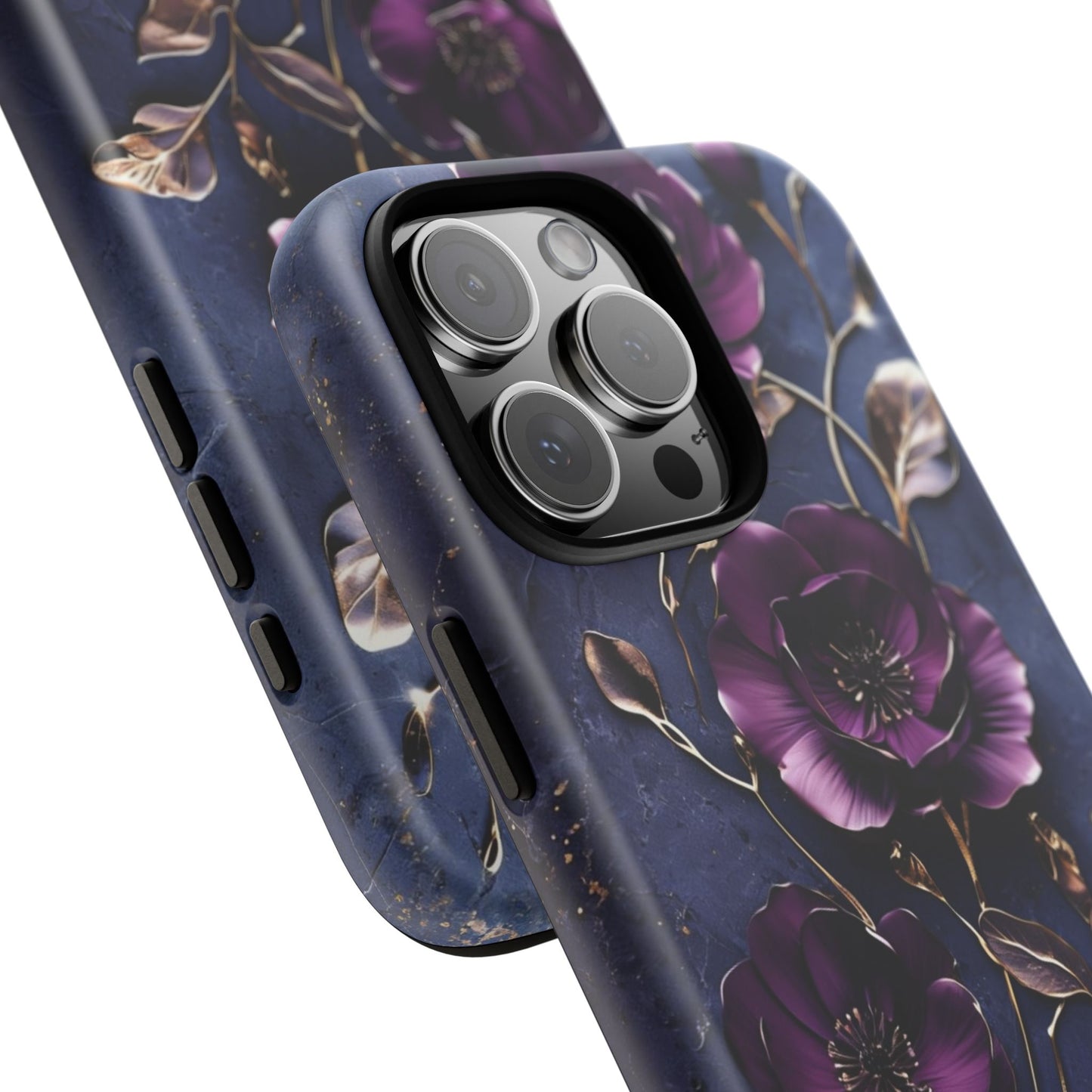Midnight Purple Floral - Phone Case