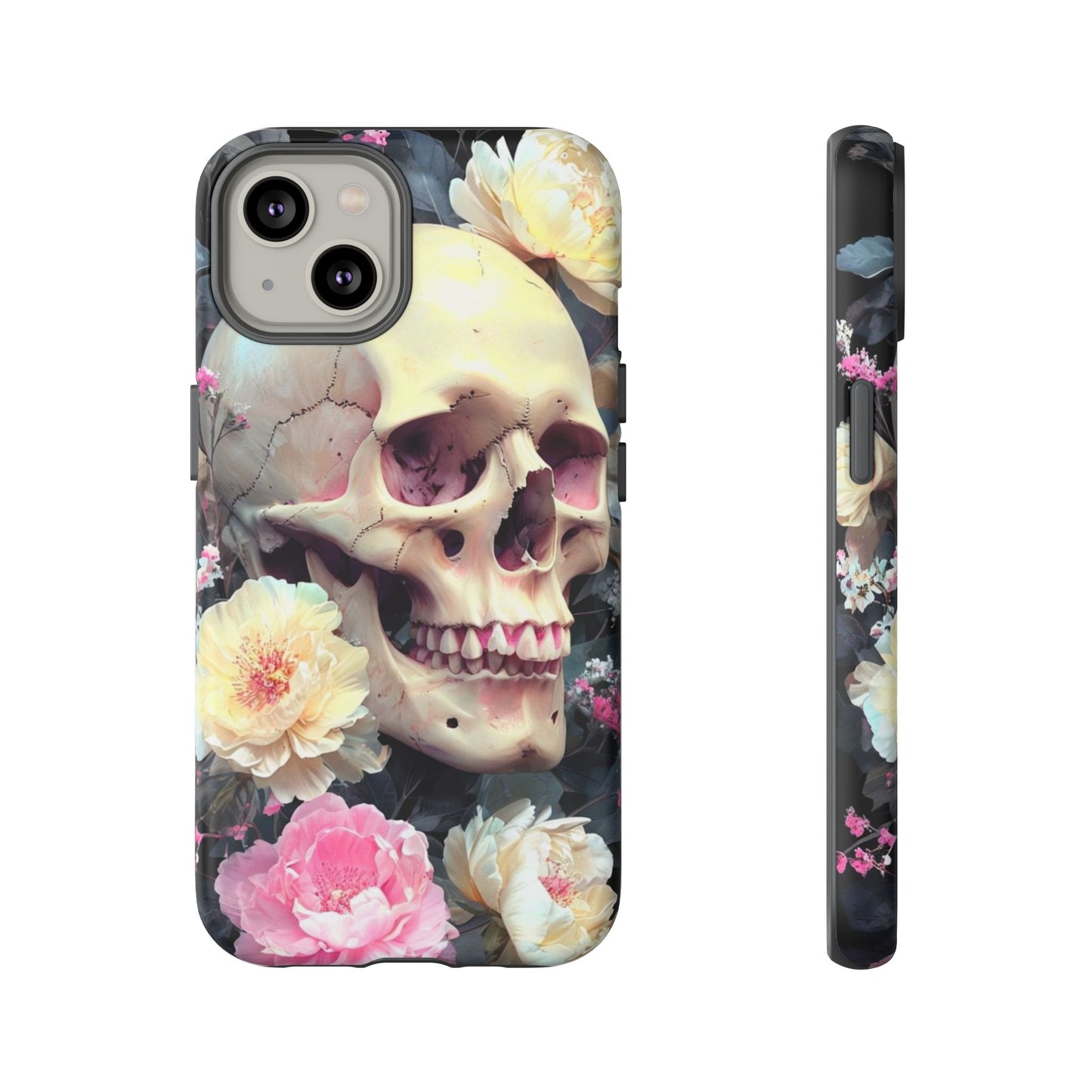 Gothic Floral Skull - Phone Case
