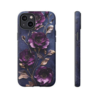 Midnight Purple Floral - Phone Case