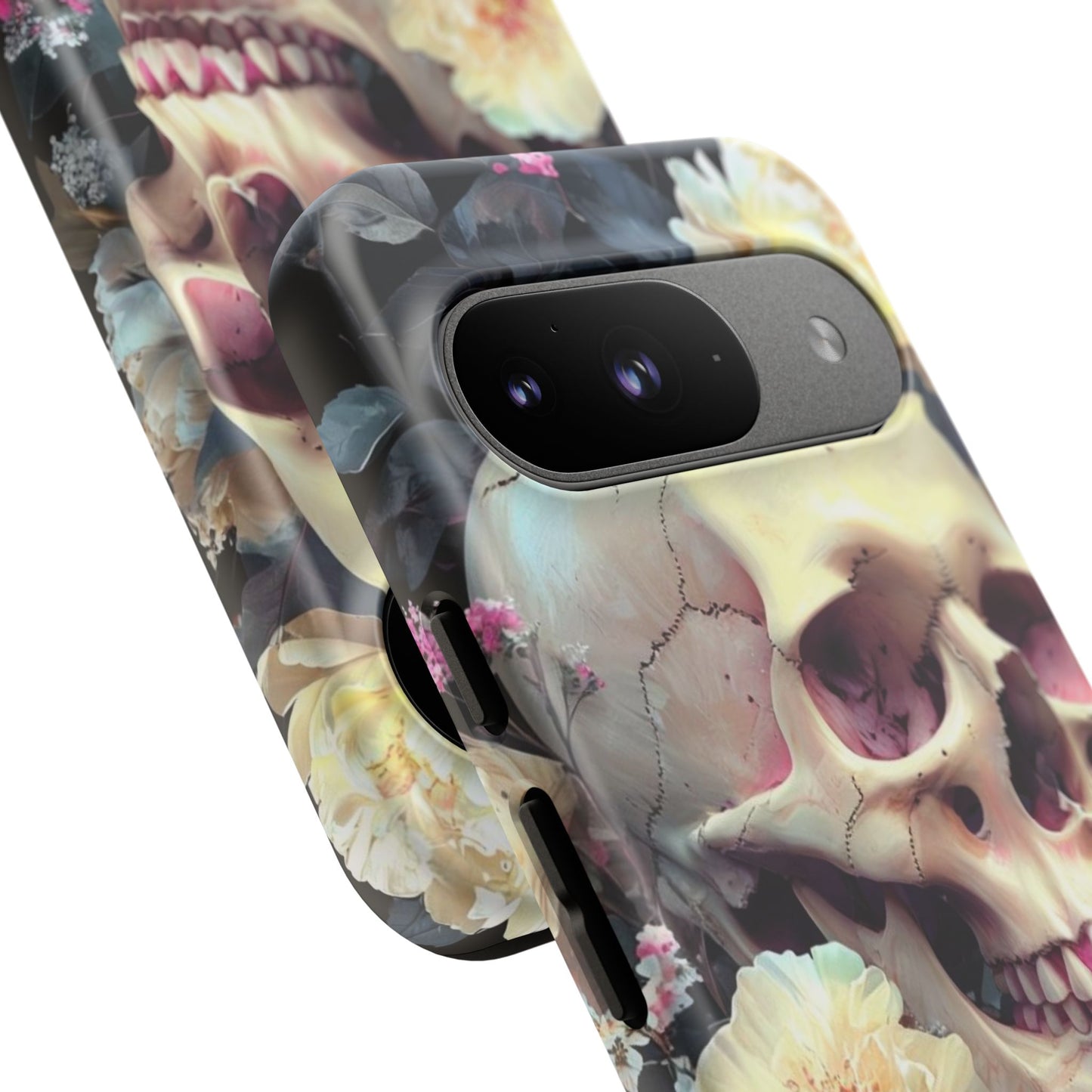 Gothic Floral Skull - Phone Case