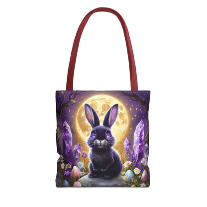 Moonlit Bunny with Amethyst Crystals - Tote Bag