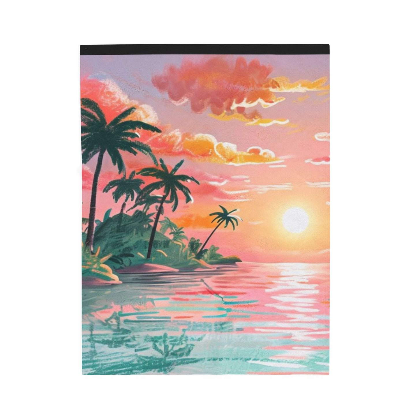 Tropical Sunset  - Velveteen Plush Blanket