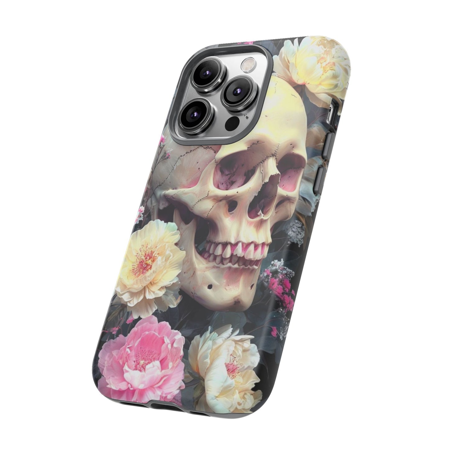 Gothic Floral Skull - Phone Case