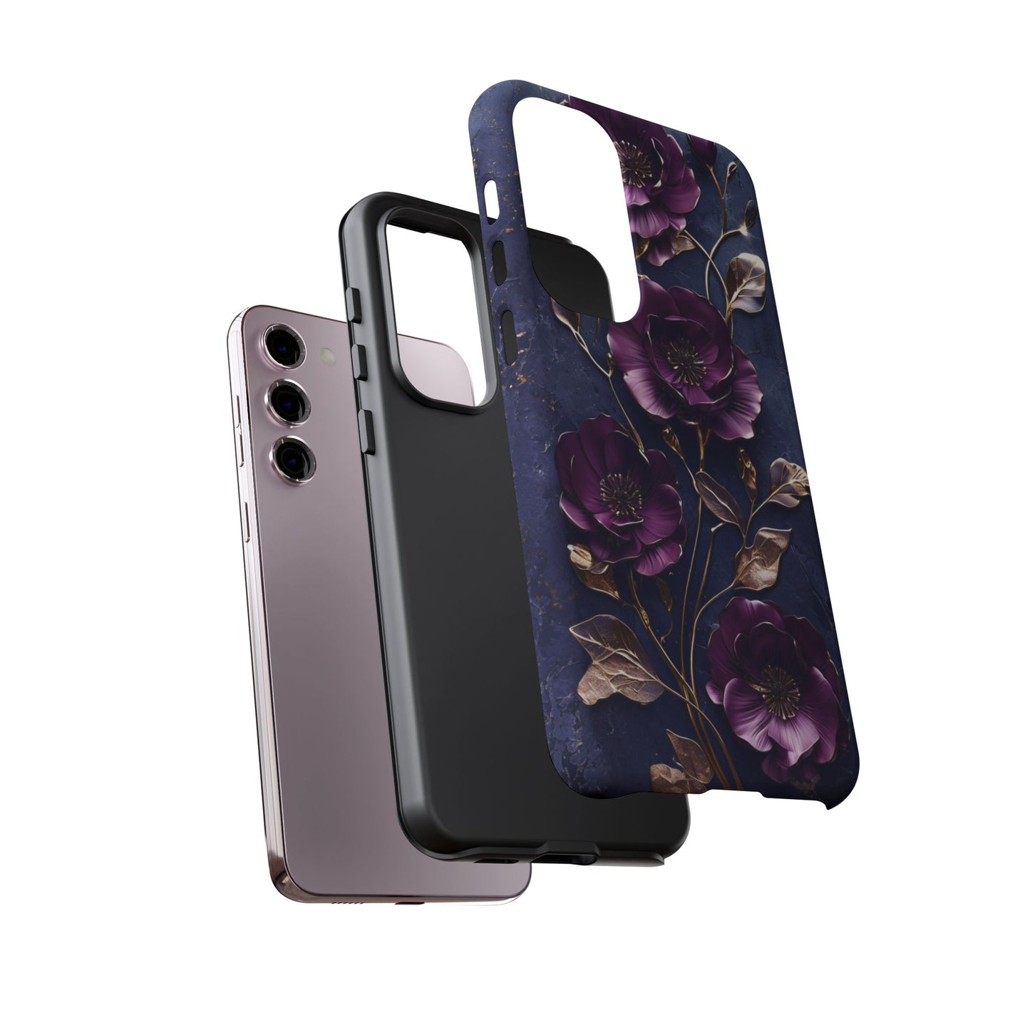 Midnight Purple Floral - Phone Case
