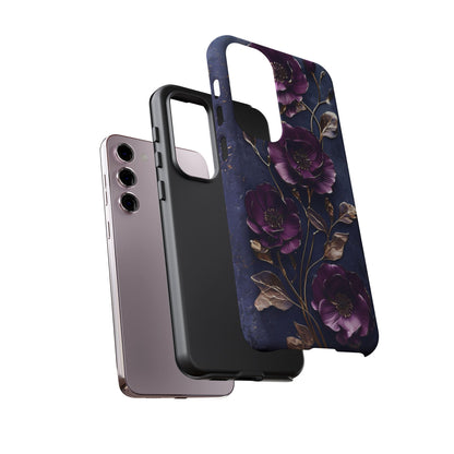 Midnight Purple Floral - Phone Case