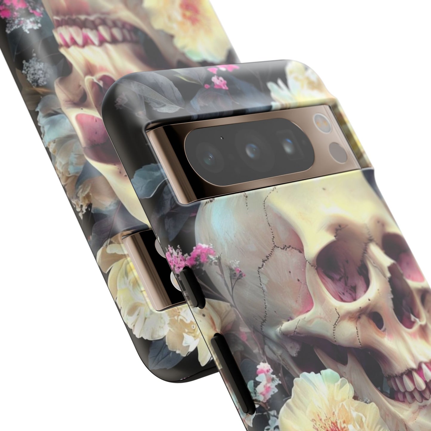Gothic Floral Skull - Phone Case