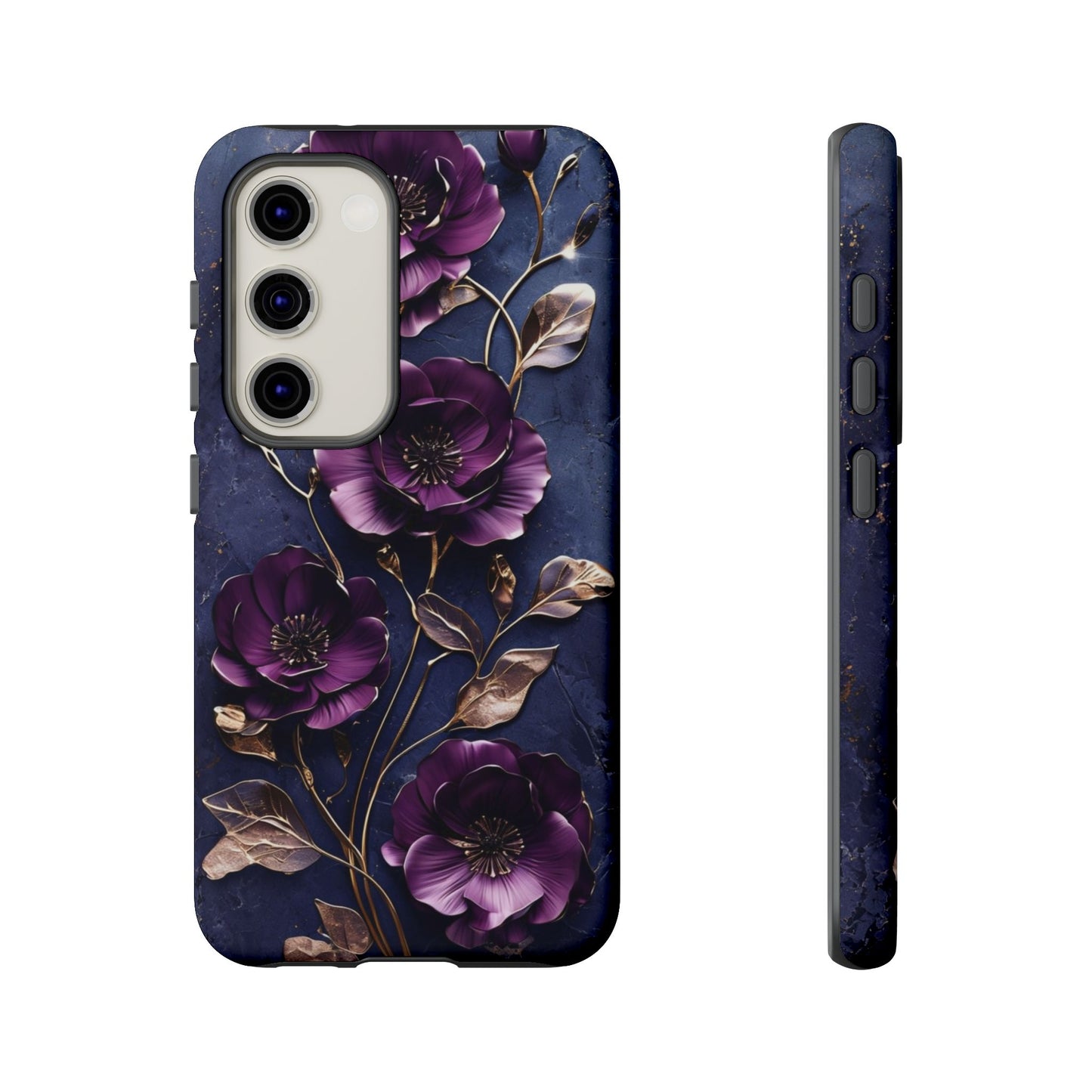 Midnight Purple Floral - Phone Case