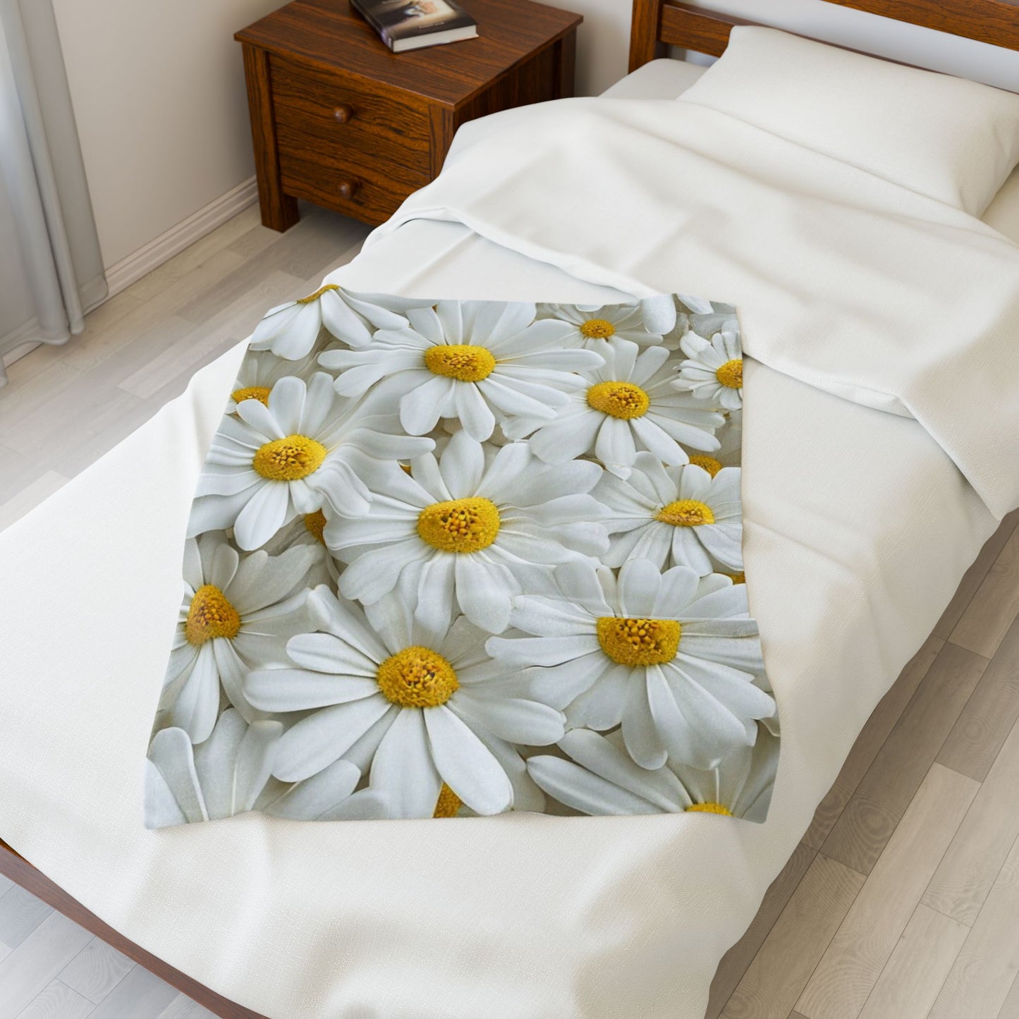 White Sunflower  - Plush Blanket