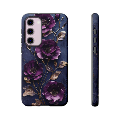 Midnight Purple Floral - Phone Case