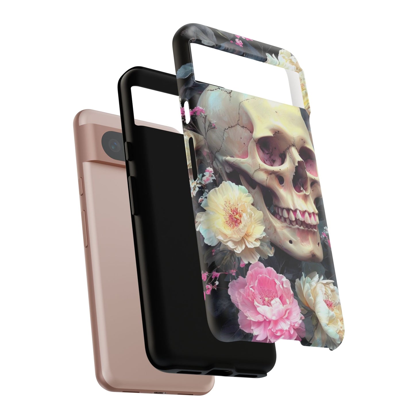 Gothic Floral Skull - Phone Case