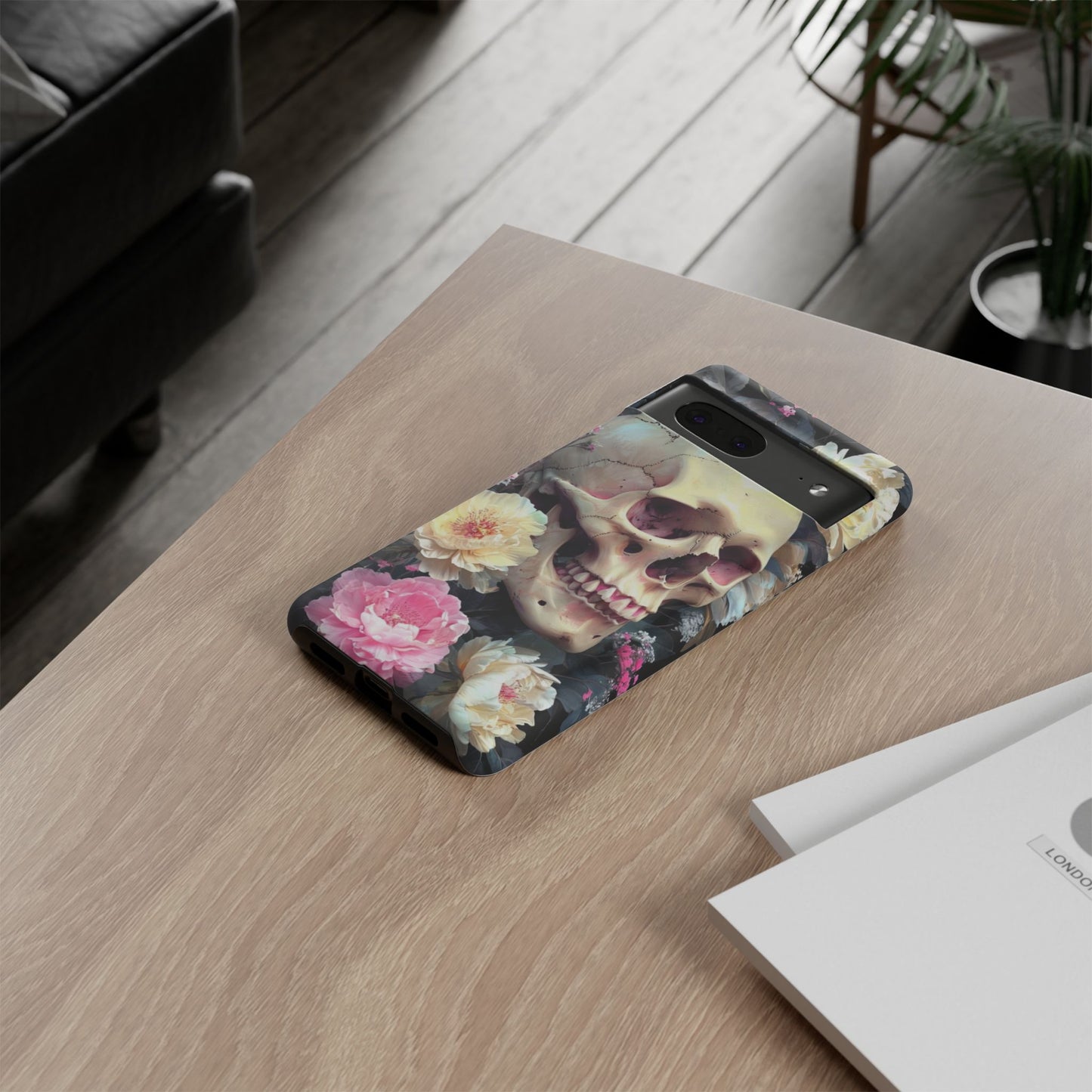 Gothic Floral Skull - Phone Case