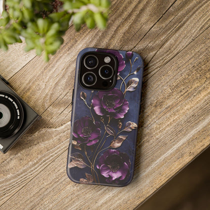 Midnight Purple Floral - Phone Case
