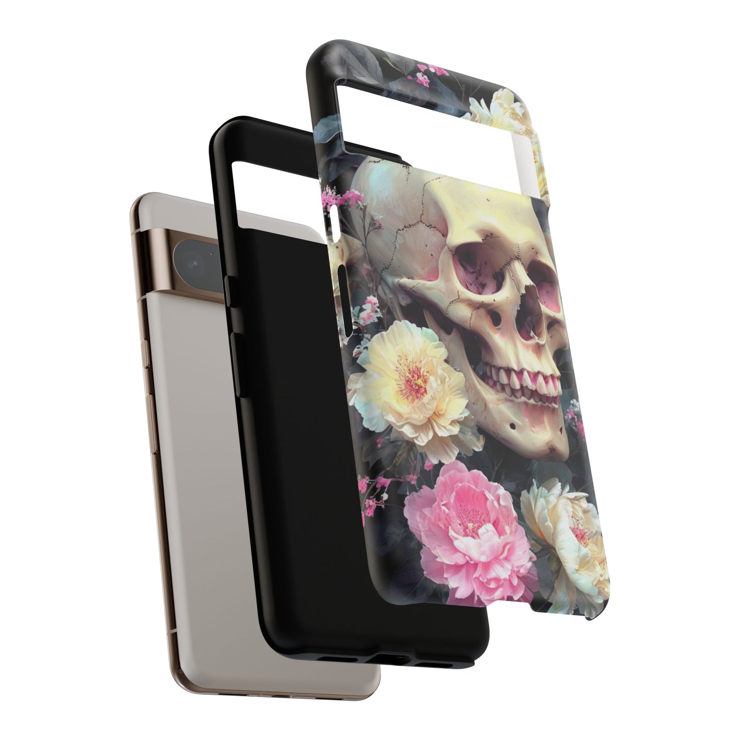 Gothic Floral Skull - Phone Case