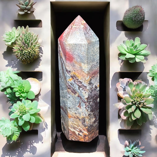 Silicified Wood Point — ~3” Natural Fossil Wood Point (Grounding & Earth Energy)