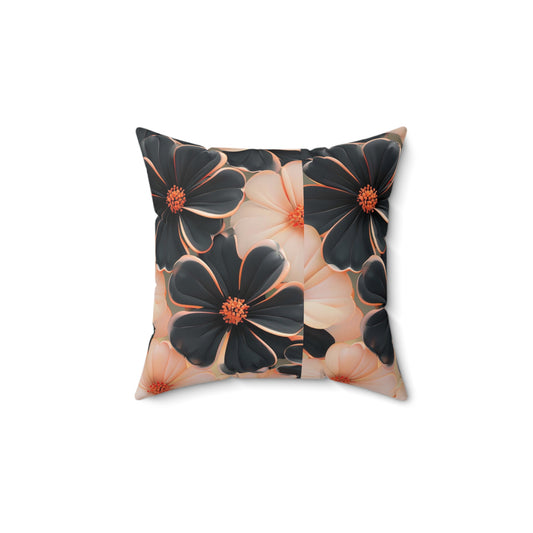 Elegant Floral  - Polyester Square Pillow