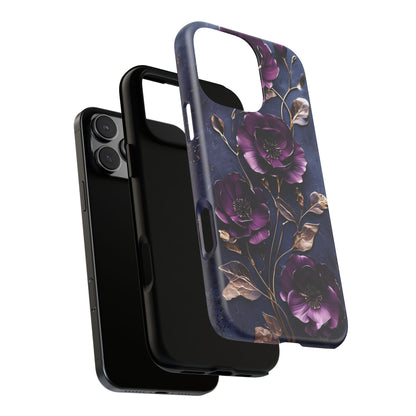 Midnight Purple Floral - Phone Case
