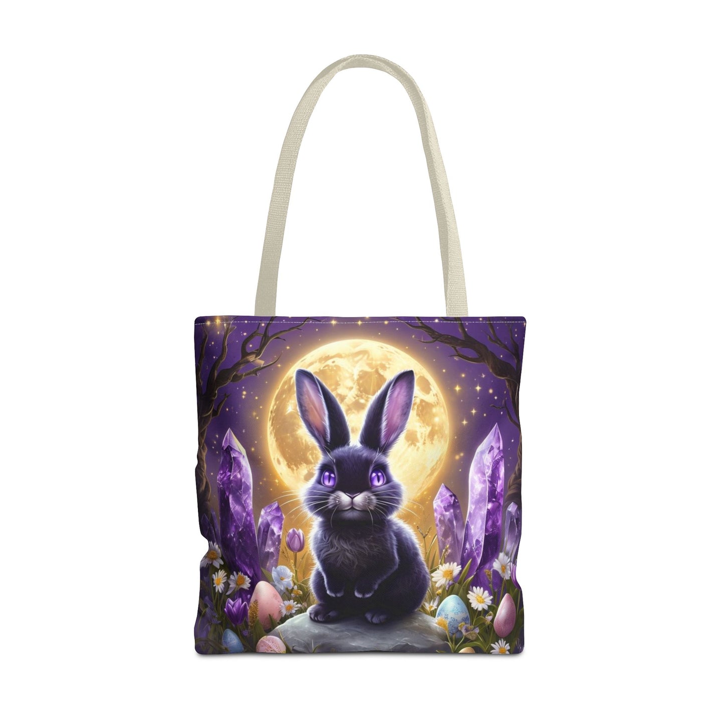 Moonlit Bunny with Amethyst Crystals - Tote Bag
