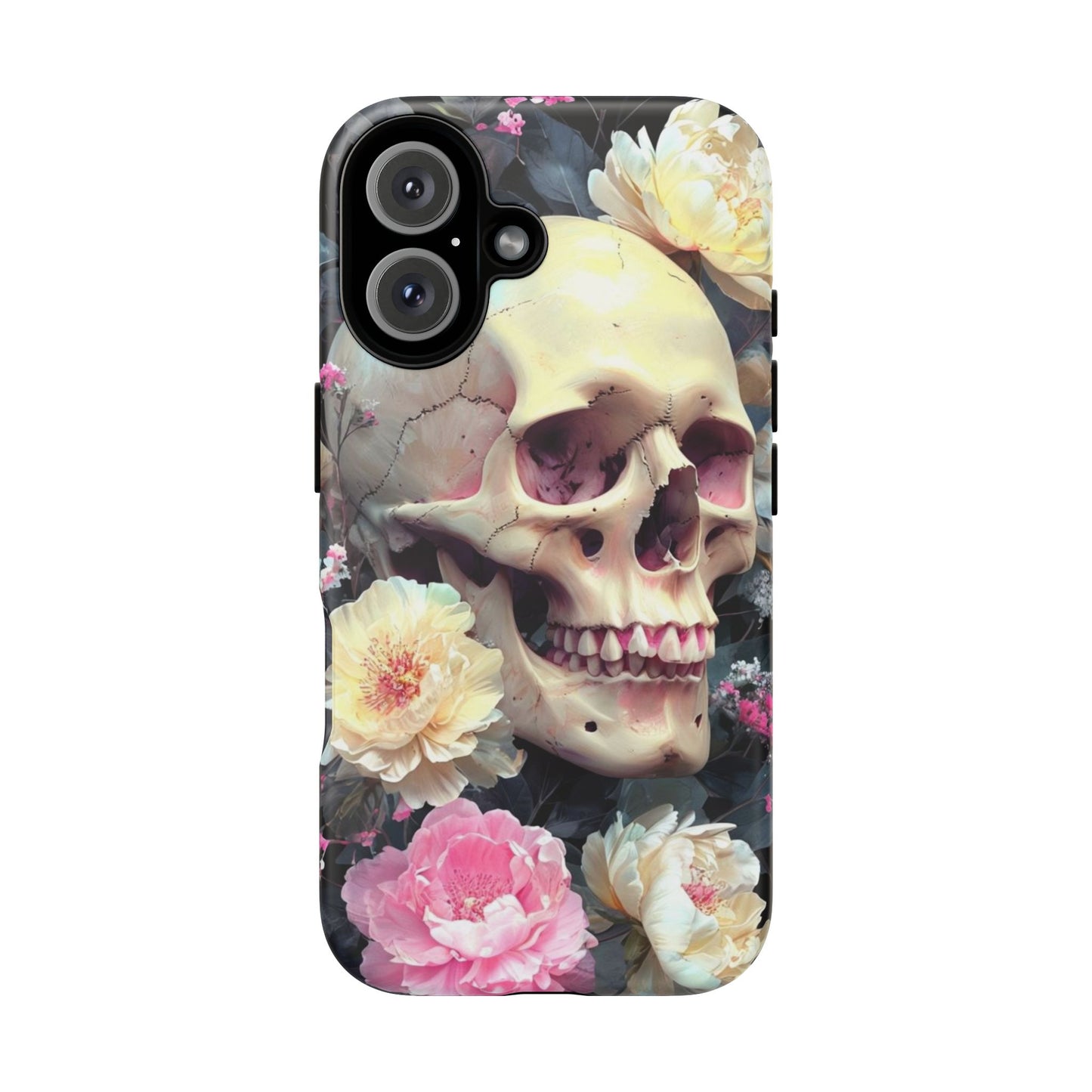 Gothic Floral Skull - Phone Case