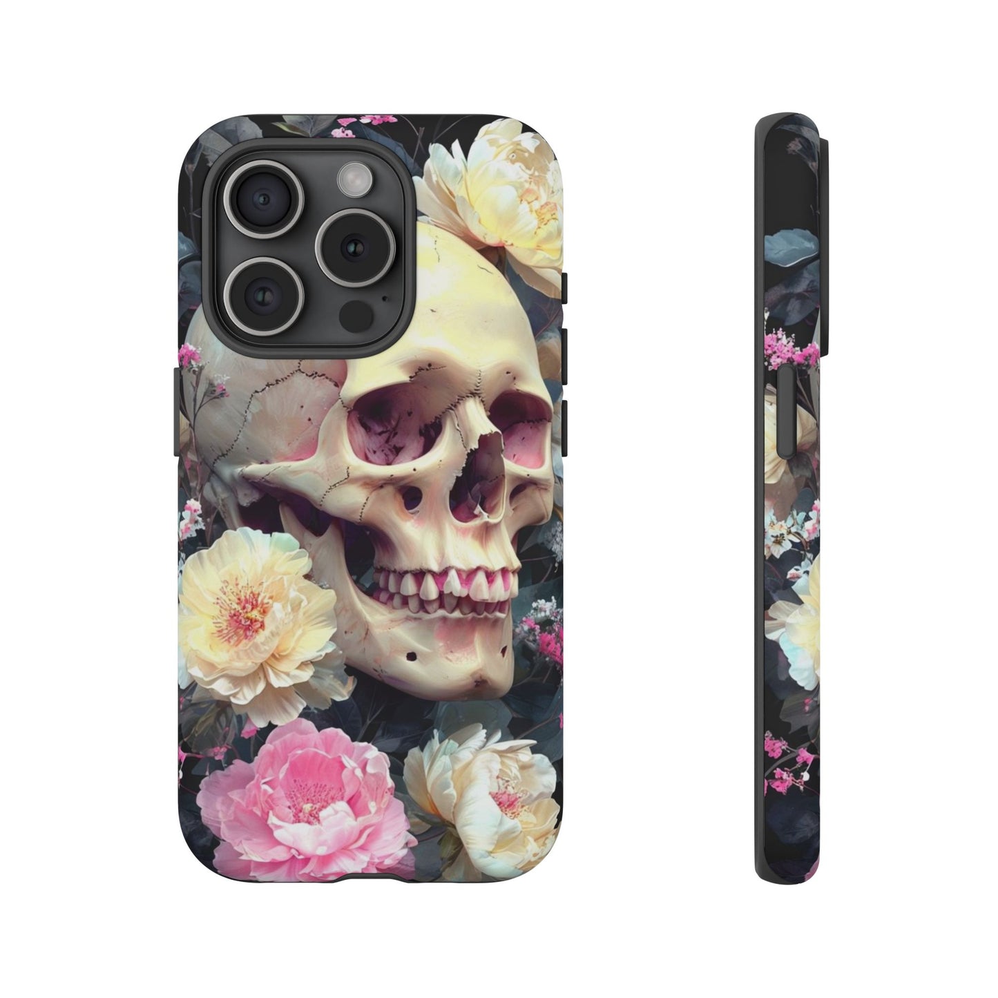 Gothic Floral Skull - Phone Case
