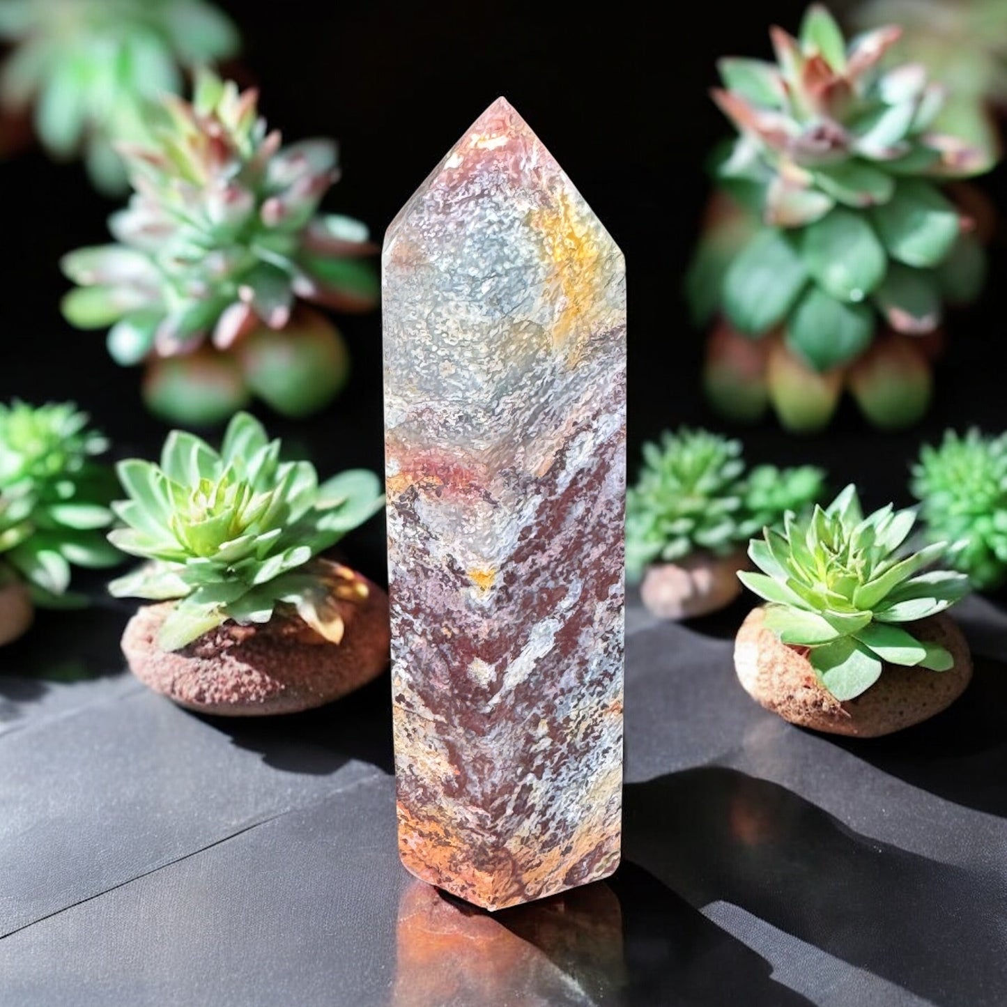 Silicified Wood Point — ~3” Natural Fossil Wood Point (Grounding & Earth Energy)