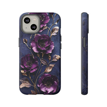 Midnight Purple Floral - Phone Case