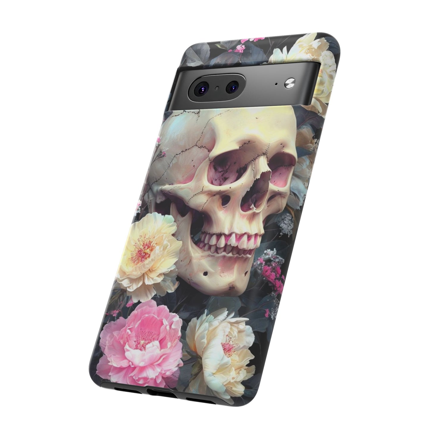 Gothic Floral Skull - Phone Case