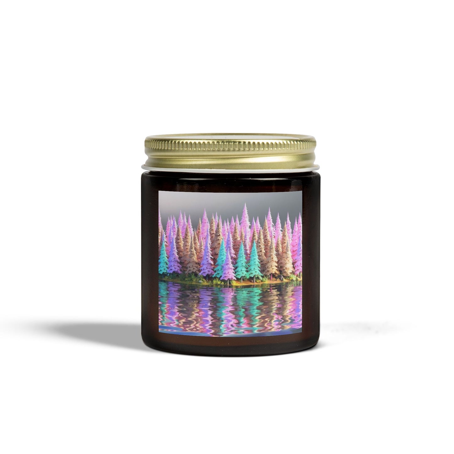 Pastel Pine Trees & Lake Reflection - Candle