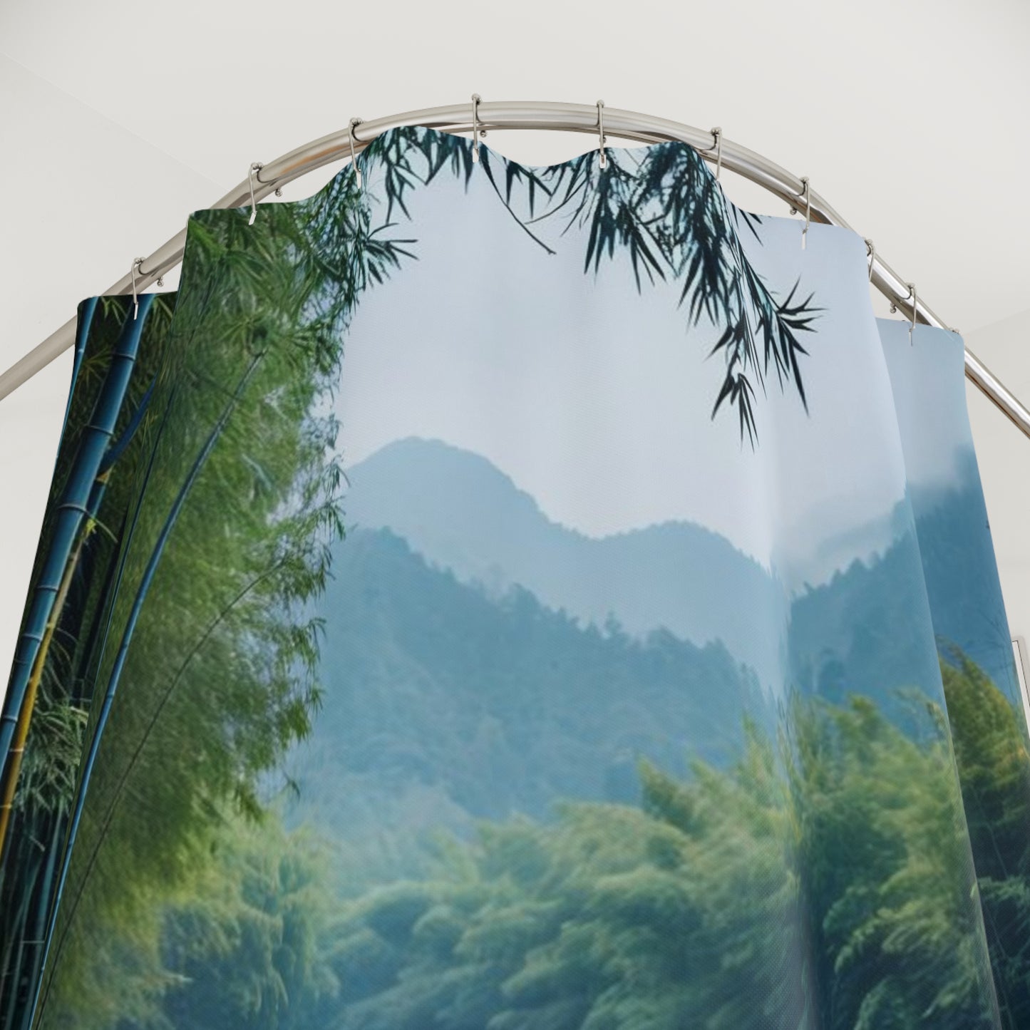 Tranquil Bamboo Forest Path - Shower Curtain