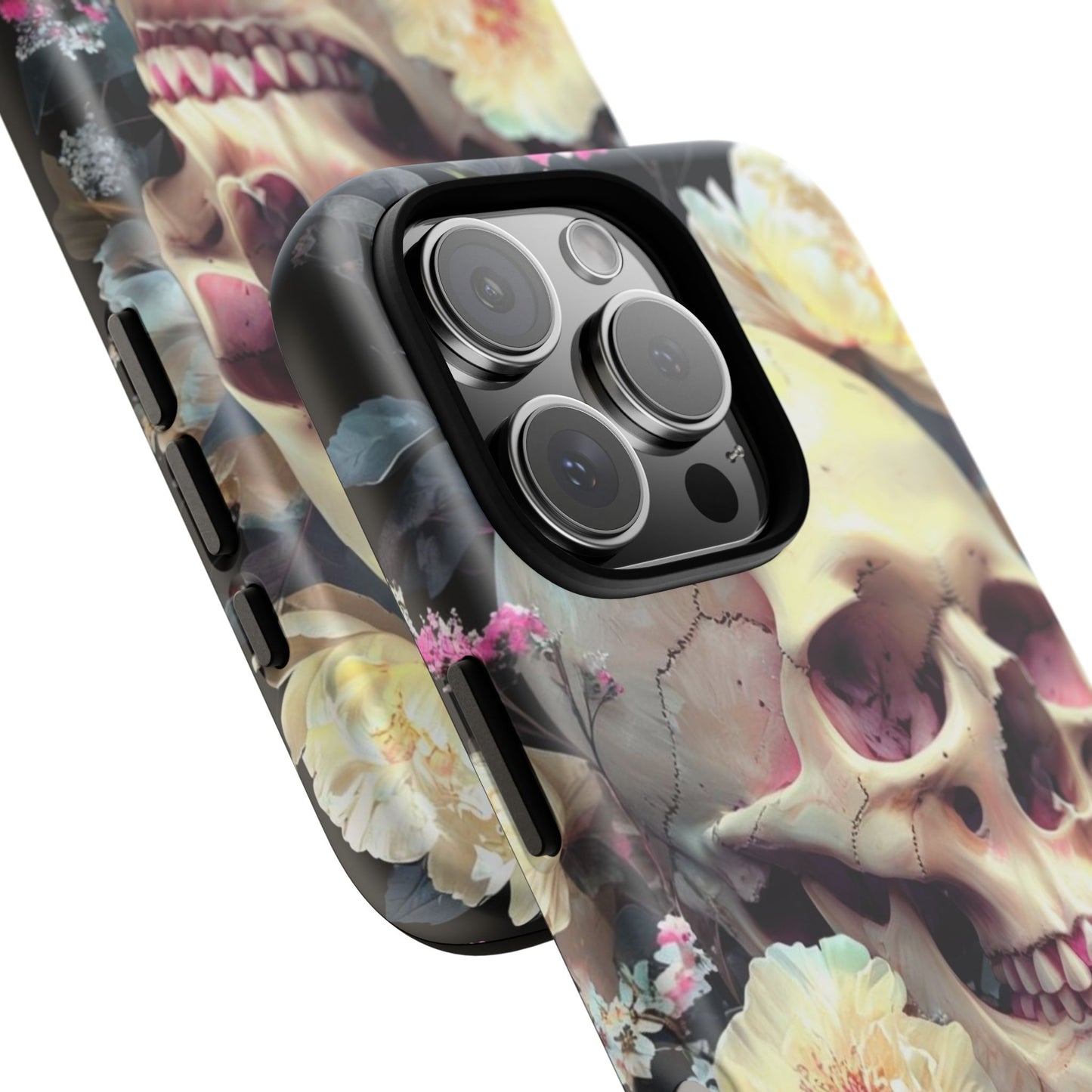 Gothic Floral Skull - Phone Case