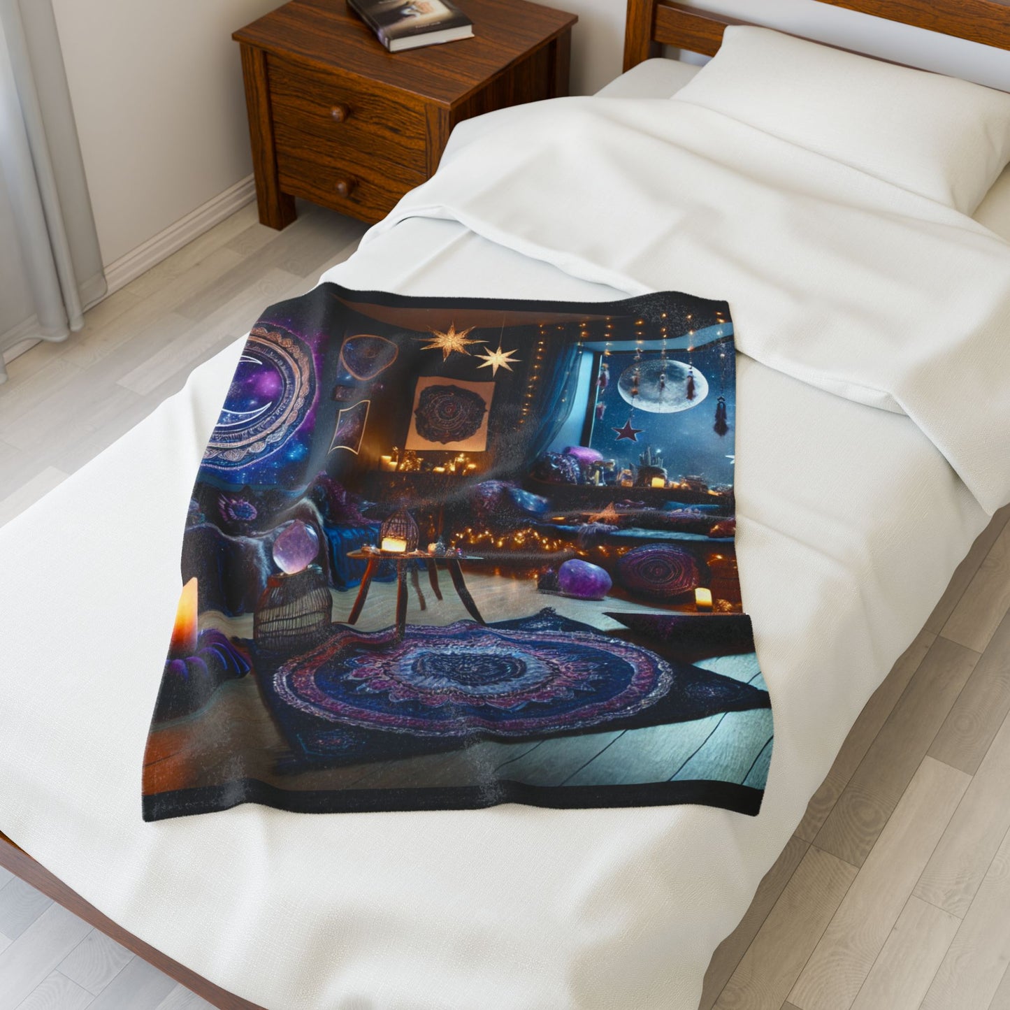 Starlit Sanctuary - Velveteen Plush Blanket