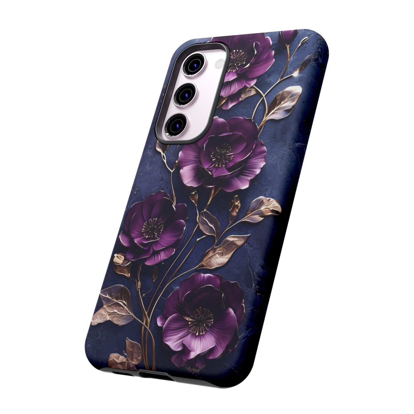 Midnight Purple Floral - Phone Case