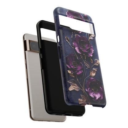 Midnight Purple Floral - Phone Case