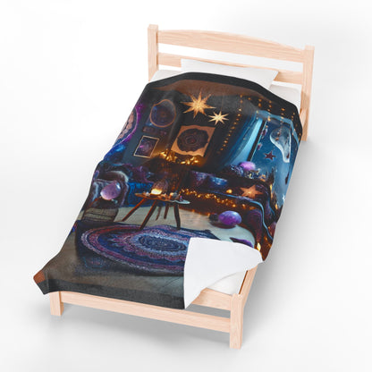 Starlit Sanctuary - Velveteen Plush Blanket