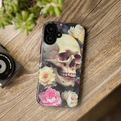 Gothic Floral Skull - Phone Case