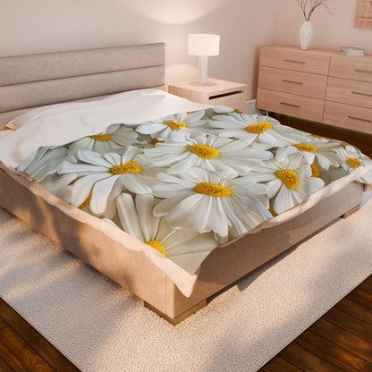 White Sunflower  - Plush Blanket