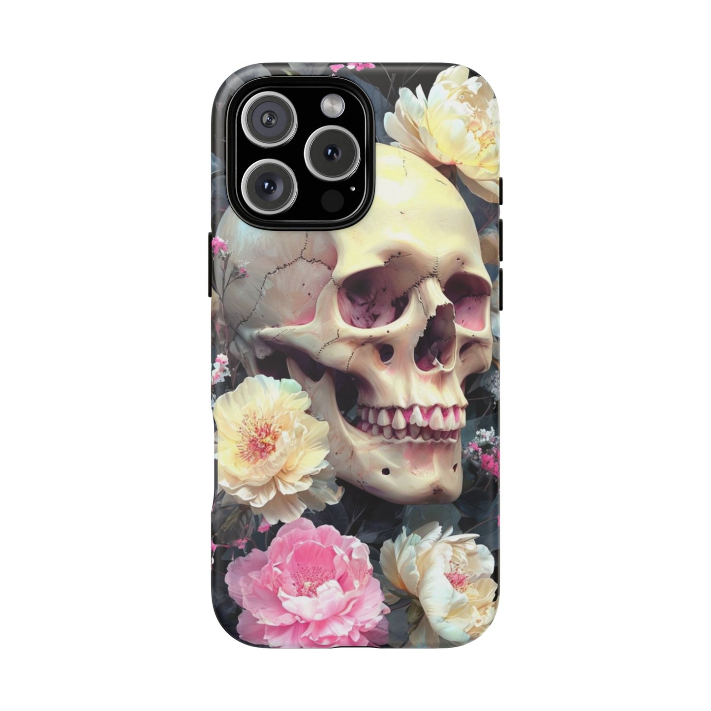 Gothic Floral Skull - Phone Case