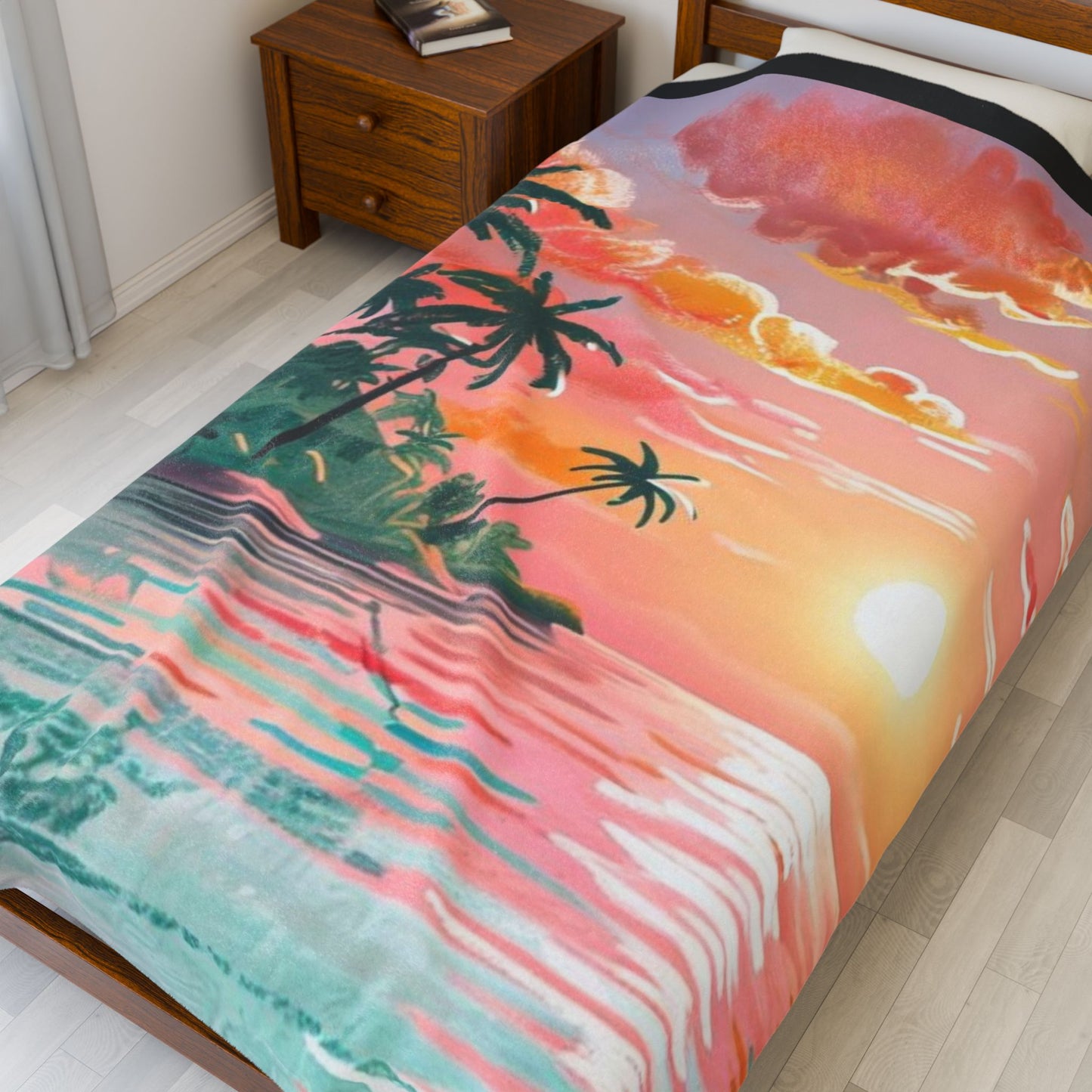 Tropical Sunset  - Velveteen Plush Blanket