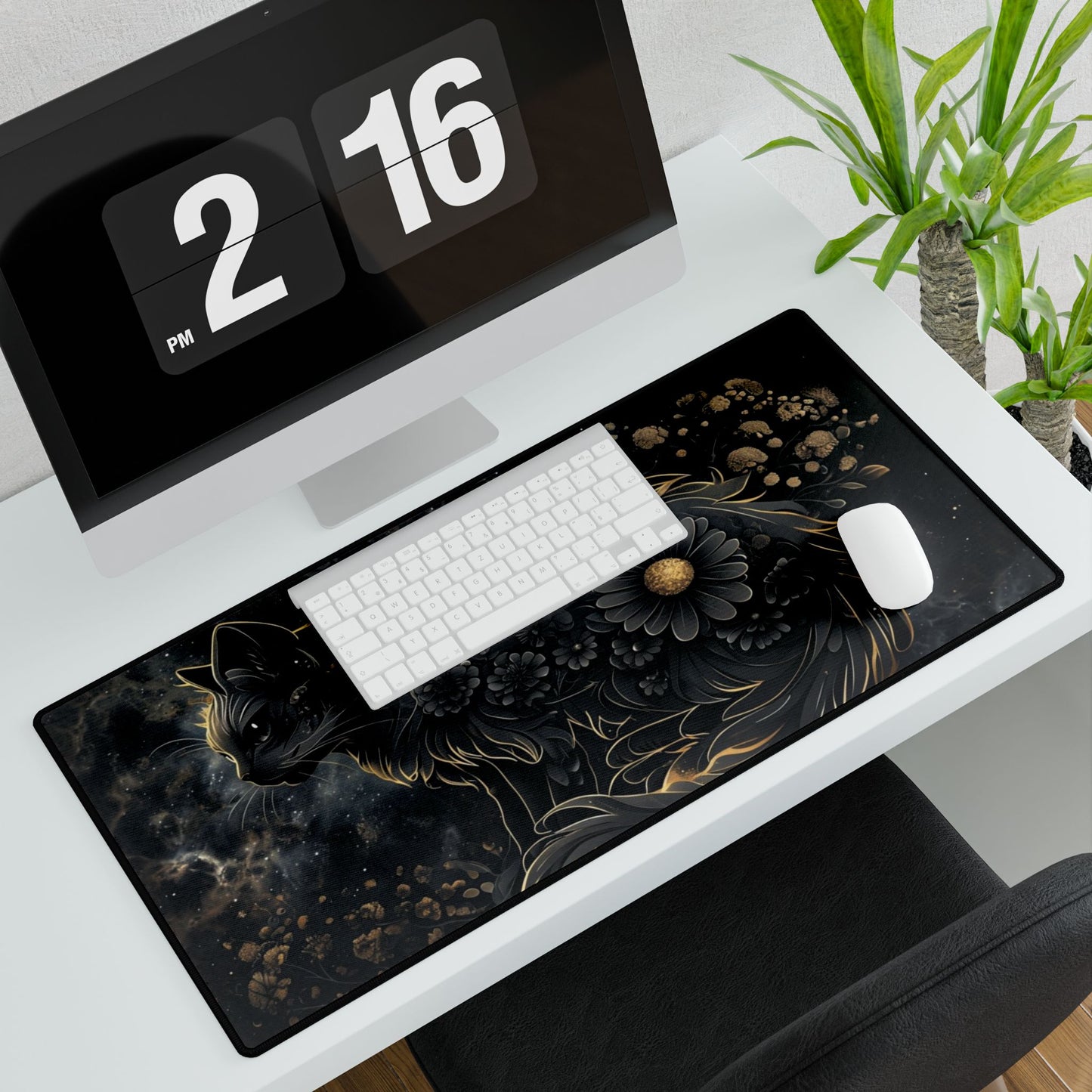 Mystical Black Cat - Desk Mat