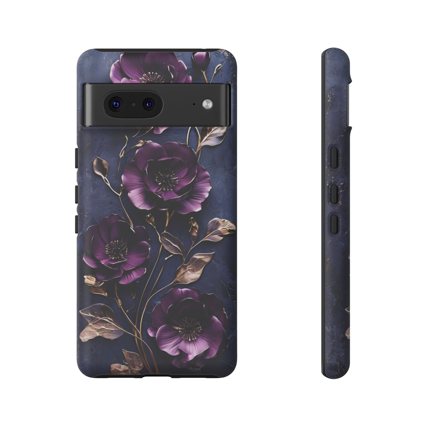 Midnight Purple Floral - Phone Case