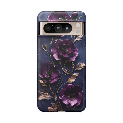 Midnight Purple Floral - Phone Case