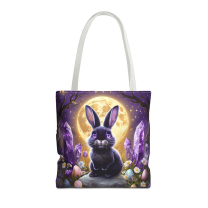 Moonlit Bunny with Amethyst Crystals - Tote Bag
